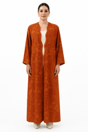 The Shaikha Burnt Orange Floral Abaya - TAL by The Abaya Lab