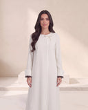 The Shaira Bow Detail Abaya with Lace Cuffs - TAL by The Abaya Lab