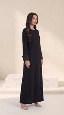 The Shaira Bow Detail Abaya with Lace Cuffs - TAL by The Abaya Lab