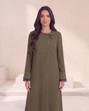 The Shaira Bow Detail Abaya with Lace Cuffs - TAL by The Abaya Lab