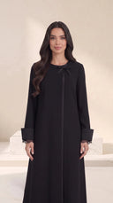 The Shaira Bow Detail Abaya with Lace Cuffs - TAL by The Abaya Lab