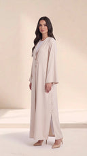 The Shaira Side Button Detail Abaya - TAL by The Abaya Lab
