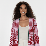 The Shamma Red Graphic Print Abaya - TAL by The Abaya Lab
