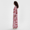 The Shamma Red Graphic Print Abaya - TAL by The Abaya Lab