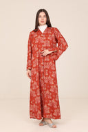 The Shamma Rust Floral Abaya - TAL by The Abaya Lab