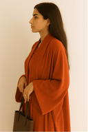 The Shamsa Burnt Orange Fringe Abaya - TAL by The Abaya Lab