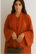 The Shamsa Burnt Orange Fringe Abaya - TAL by The Abaya Lab