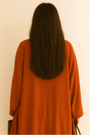 The Shamsa Burnt Orange Fringe Abaya - TAL by The Abaya Lab