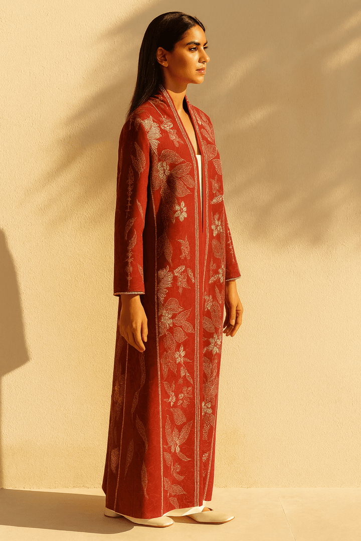 The Shamsa Rust Red Abaya - TAL by The Abaya Lab