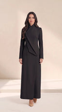 The Shifa Asymmetric Button Detail Abaya - TAL by The Abaya Lab