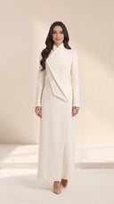 The Shifa Asymmetric Button Detail Abaya - TAL by The Abaya Lab