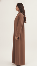 The Suhair Fringed Trim Open Abaya - TAL by The Abaya Lab