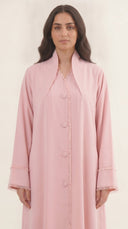 The Suhair Fringed Trim Open Abaya - TAL by The Abaya Lab