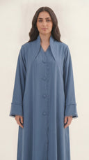 The Suhair Fringed Trim Open Abaya - TAL by The Abaya Lab