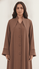 The Suhair Fringed Trim Open Abaya - TAL by The Abaya Lab