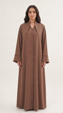 The Suhair Fringed Trim Open Abaya - TAL by The Abaya Lab