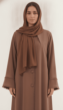 The Suhair Fringed Trim Open Abaya - TAL by The Abaya Lab
