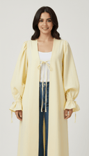 The Sultana Minimal Open Abaya with Balloon Sleeves & Bow Detail - TAL by The Abaya Lab