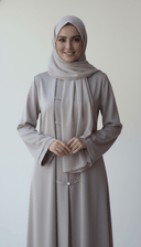 The Talia Classic Pearl Mandarin Collar Abaya - TAL by The Abaya Lab