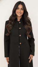 The Tamara Napolean Vintage Button Linen Abaya - TAL by The Abaya Lab