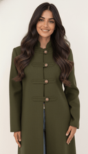 The Tamara Napolean Vintage Button Linen Abaya - TAL by The Abaya Lab