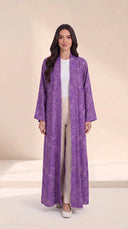 The Tanzila Tonal Floral Open-Front Abaya - TAL by The Abaya Lab