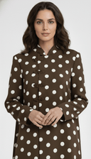 The Tasneem Polka Noir Mandarin Abaya - TAL by The Abaya Lab