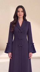 The Tasnim Tailored Lapel Abaya with Bow Details - TAL by The Abaya Lab