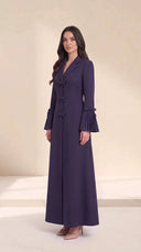 The Tasnim Tailored Lapel Abaya with Bow Details - TAL by The Abaya Lab