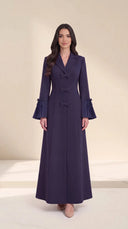 The Tasnim Tailored Lapel Abaya with Bow Details - TAL by The Abaya Lab