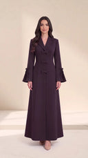 The Tasnim Tailored Lapel Abaya with Bow Details - TAL by The Abaya Lab