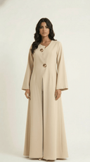 The Tayba Asymmetric Button Detail Abaya - TAL by The Abaya Lab