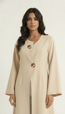 The Tayba Asymmetric Button Detail Abaya - TAL by The Abaya Lab