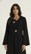 The Tayba Asymmetric Button Detail Abaya - TAL by The Abaya Lab