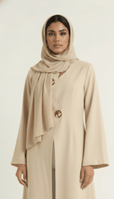 The Tayba Asymmetric Button Detail Abaya - TAL by The Abaya Lab