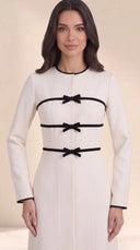 The Umniya Tailored Abaya with Bow & Contrast Trim Detail - TAL by The Abaya Lab