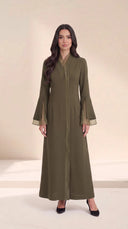 The Urwa Sheer Detail Abaya with Flared Sleeves - TAL by The Abaya Lab