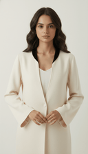 The Uzma Contrast Trim Open Abaya - TAL by The Abaya Lab