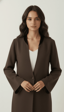 The Uzma Contrast Trim Open Abaya - TAL by The Abaya Lab