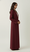 The Uzma Contrast Trim Open Abaya - TAL by The Abaya Lab