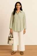 The Verde Stripe Shirt - TAL by The Abaya Lab