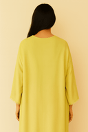 The Wafa Fringe Abaya Butter Cream Yellow - TAL by The Abaya Lab