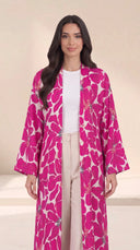 The Wafiqa Statement Floral Print Open-Front Abaya - TAL by The Abaya Lab