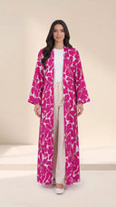 The Wafiqa Statement Floral Print Open-Front Abaya - TAL by The Abaya Lab
