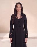 The Wahiba Tailored Abaya with Sheer Panel Detailing - TAL by The Abaya Lab