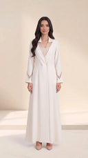 The Wahiba Tailored Abaya with Sheer Panel Detailing - TAL by The Abaya Lab