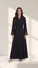 The Wajida Shawl Collar Abaya with Buttoned Waist - TAL by The Abaya Lab