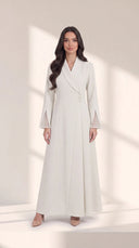 The Wajida Shawl Collar Abaya with Buttoned Waist - TAL by The Abaya Lab