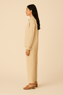 The Wajiha Striped Linen Co - Ord Set - The Abaya Lab