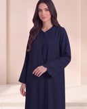 The Waliya Embroidered Cuff Abaya with Curved Front Detail - TAL by The Abaya Lab